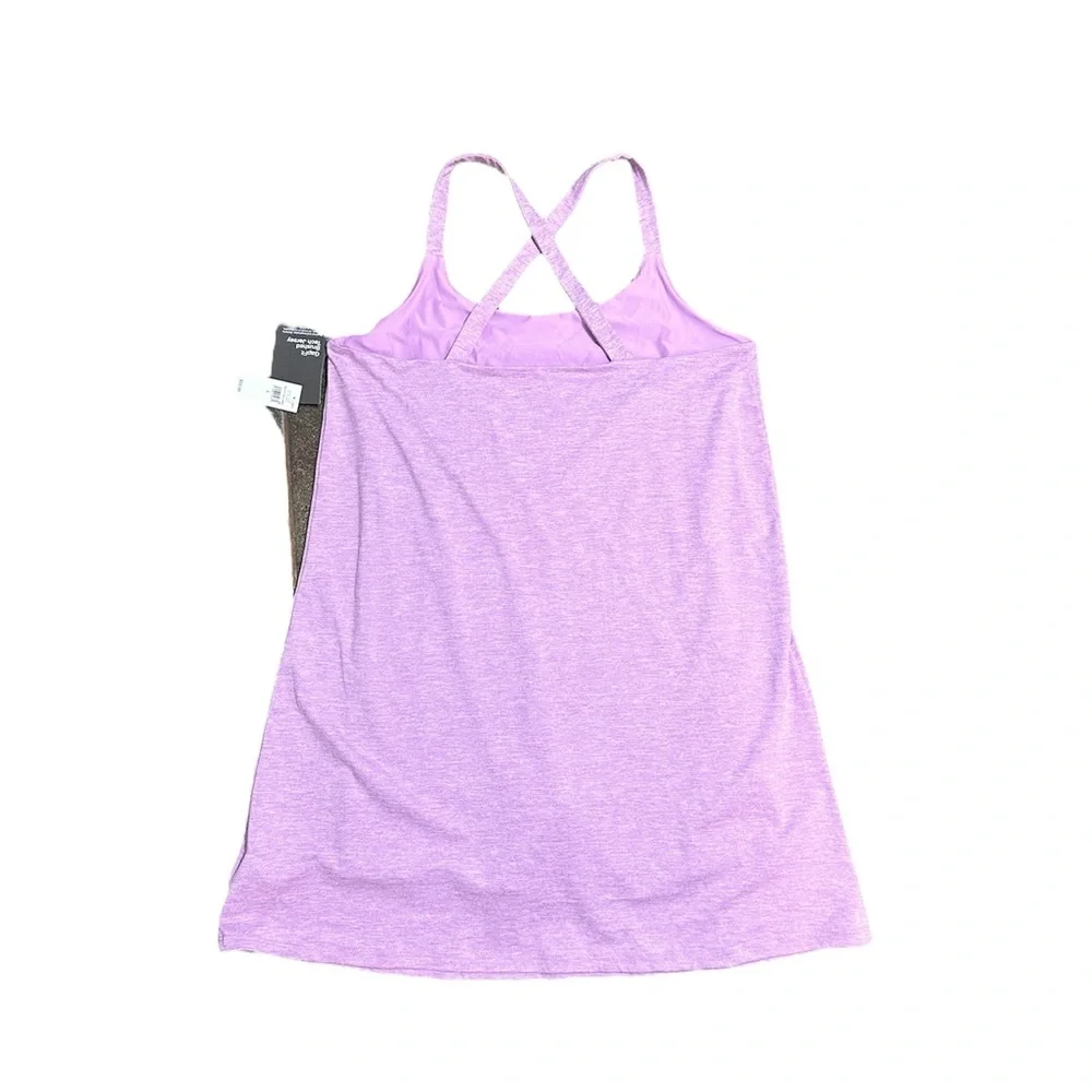 NWT GapFit pink Brushed Tech Jersey Dress size large activewear workout - Picture 3 of 9